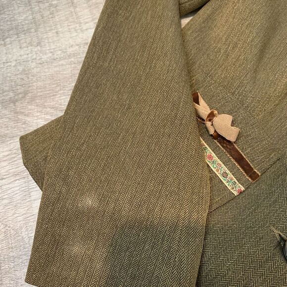 Rampage Brown Herringbone Bow Velvet Blazer Jacket Medium M Patch - Picture 5 of 7